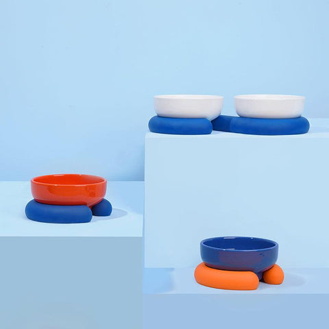 ZEZE Cerametic Bowls with Base - Pets Villa