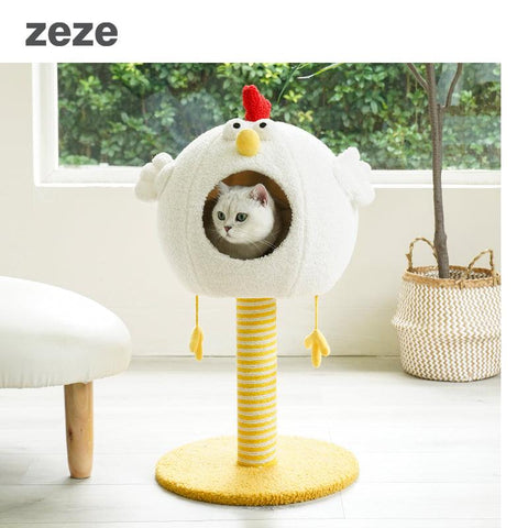 ZEZE Chicken Cat Tree Scratching Post - Pets Villa