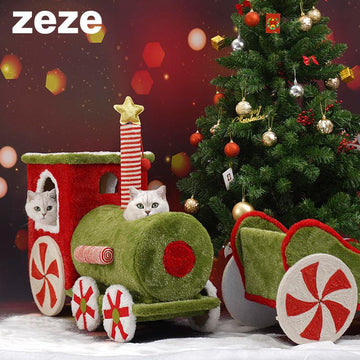 ZEZE Christmas Train for Cats - Pets Villa