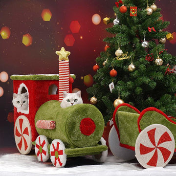 ZEZE Christmas Train for Cats