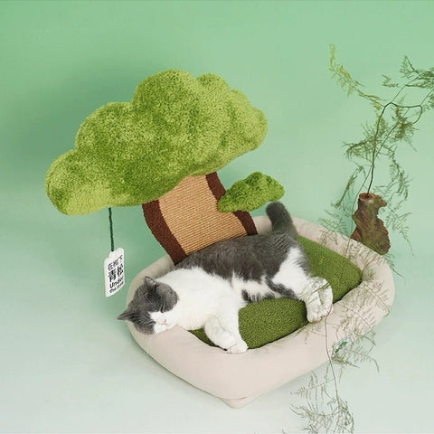 ZEZE Pine Tree Cat Scratching Pad & Bed - Pets Villa