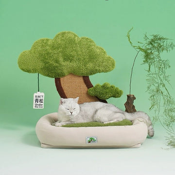 ZEZE Pine Tree Cat Scratching Pad & Bed
