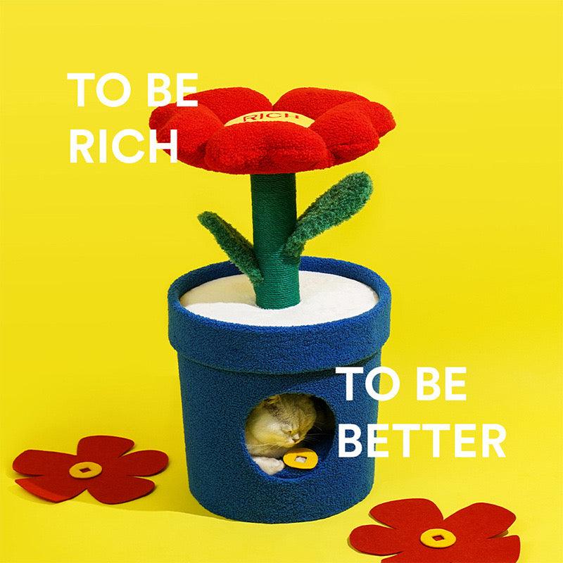 Rich Flower Cat Bed & Tree