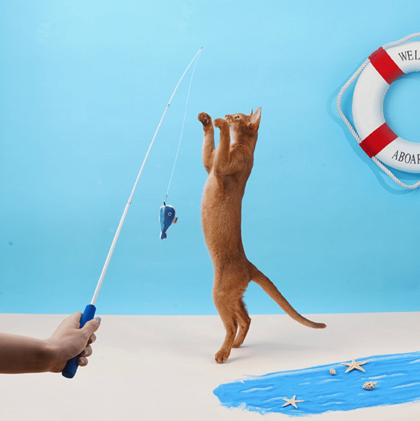 ZEZE Telescopic Fishing Rod Cat Teaser - Pets Villa