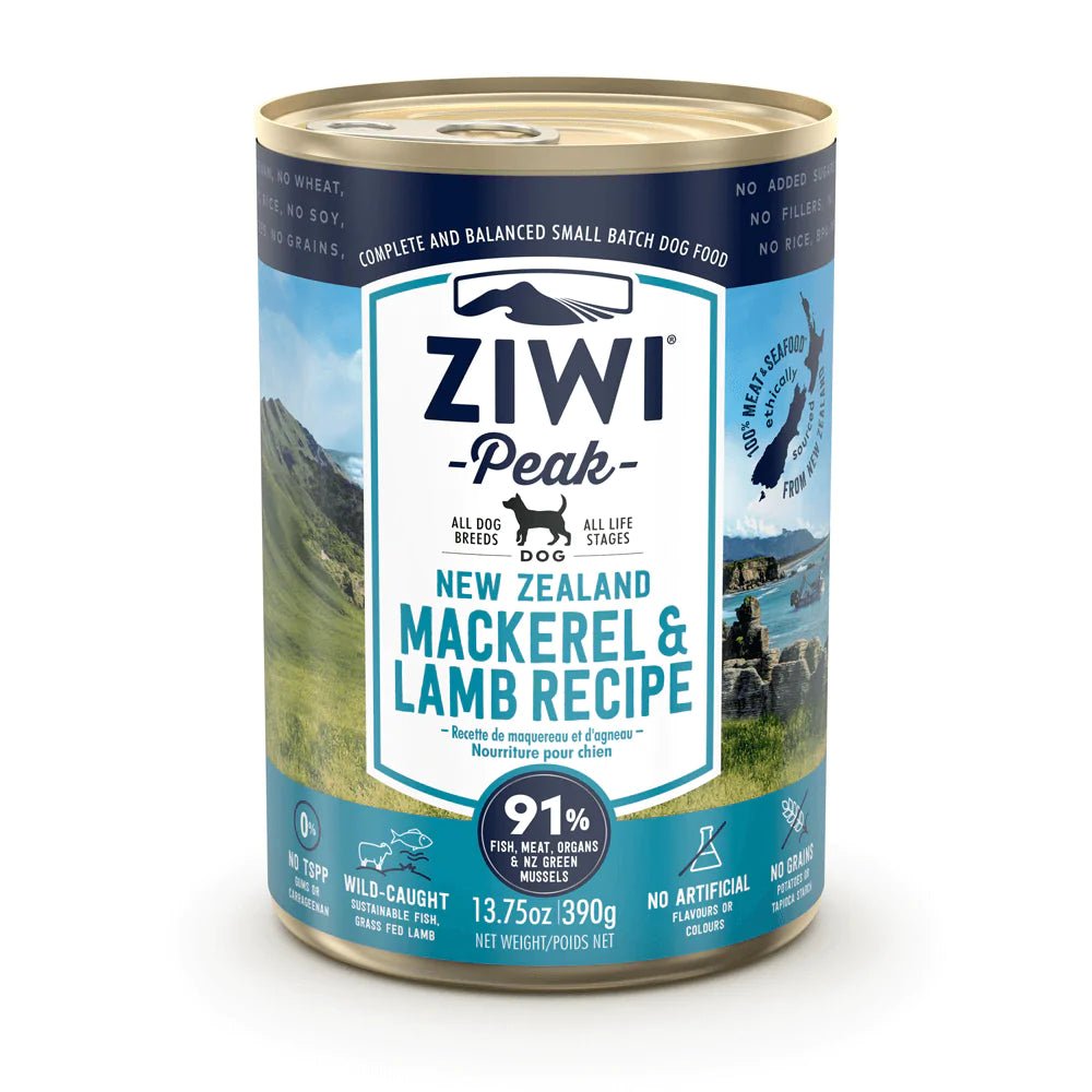 ZIWI PEAK Dog Wet Mackerel & Lamb Cans - Pets Villa